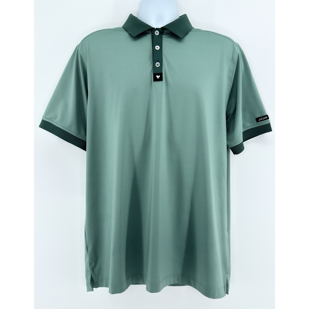 Bad Birdie Polo Shirt Men XL Sage Green Golf Performance Stretch - Picture 2 of 9